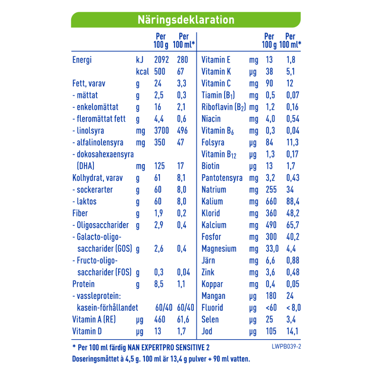 NAN Sensilac 2, 800g