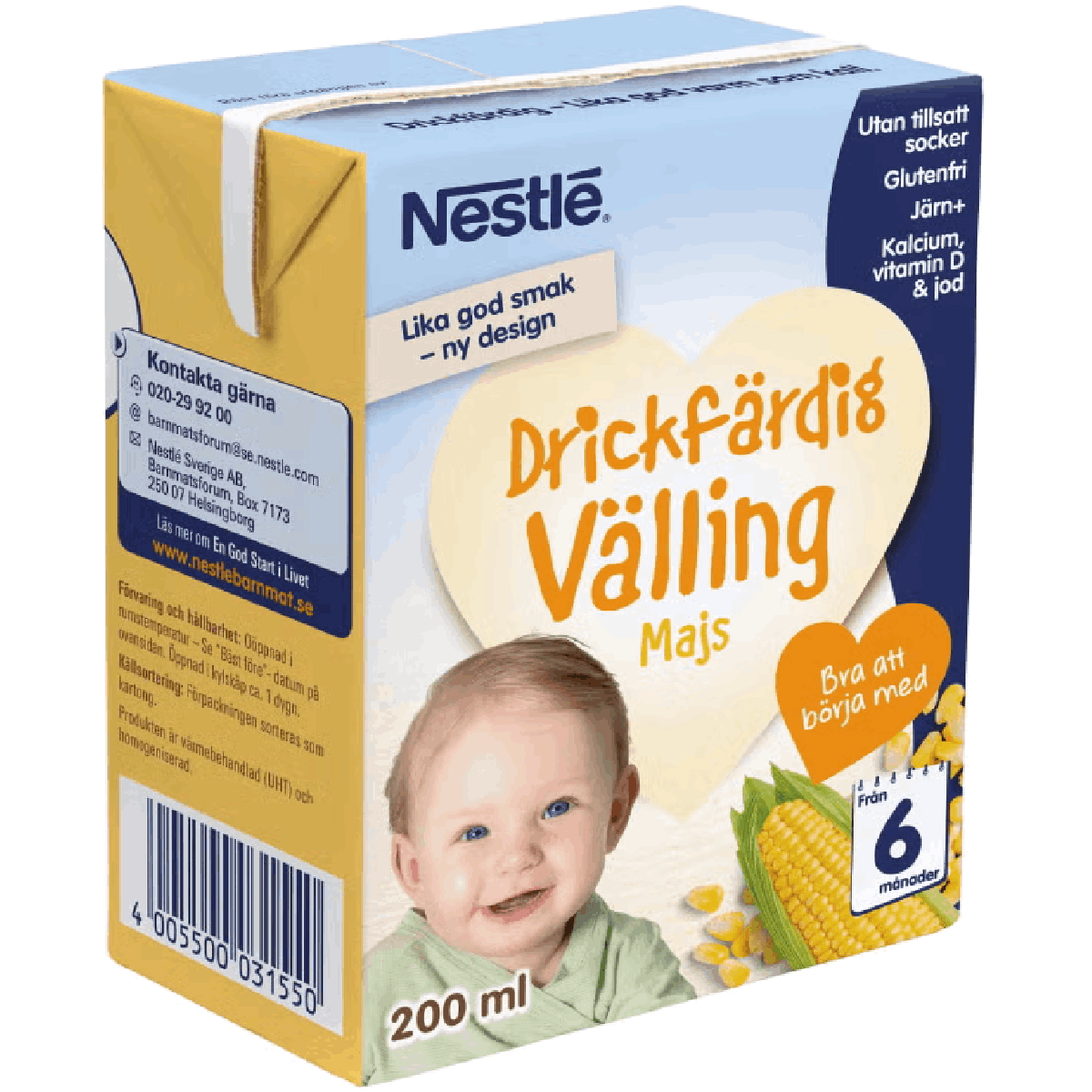 Nestle Drickfärdig Välling Majs - Från 6 månader