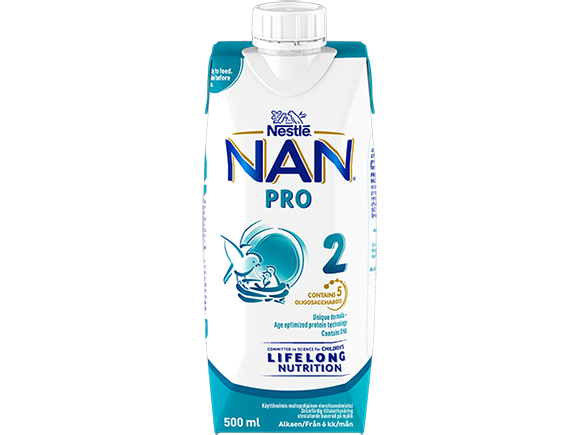 Nestlé NAN PRO 2, färdigblandad tillskottsnäring 500ml front