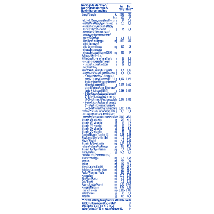 Nestlé NAN PRO 2 pulver 800g burk nutr