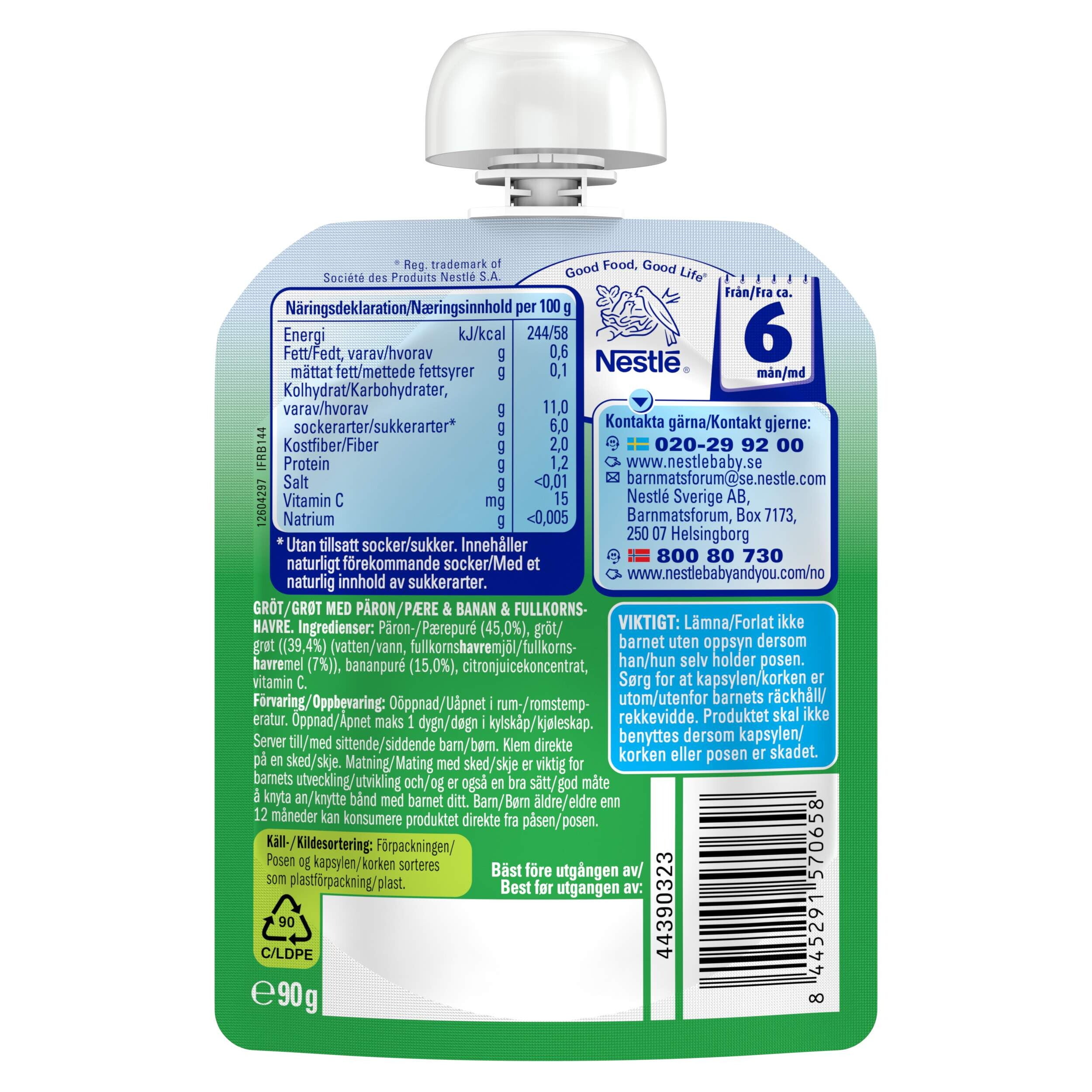 Nestlé min Frukt Grøt 90g BOP paron