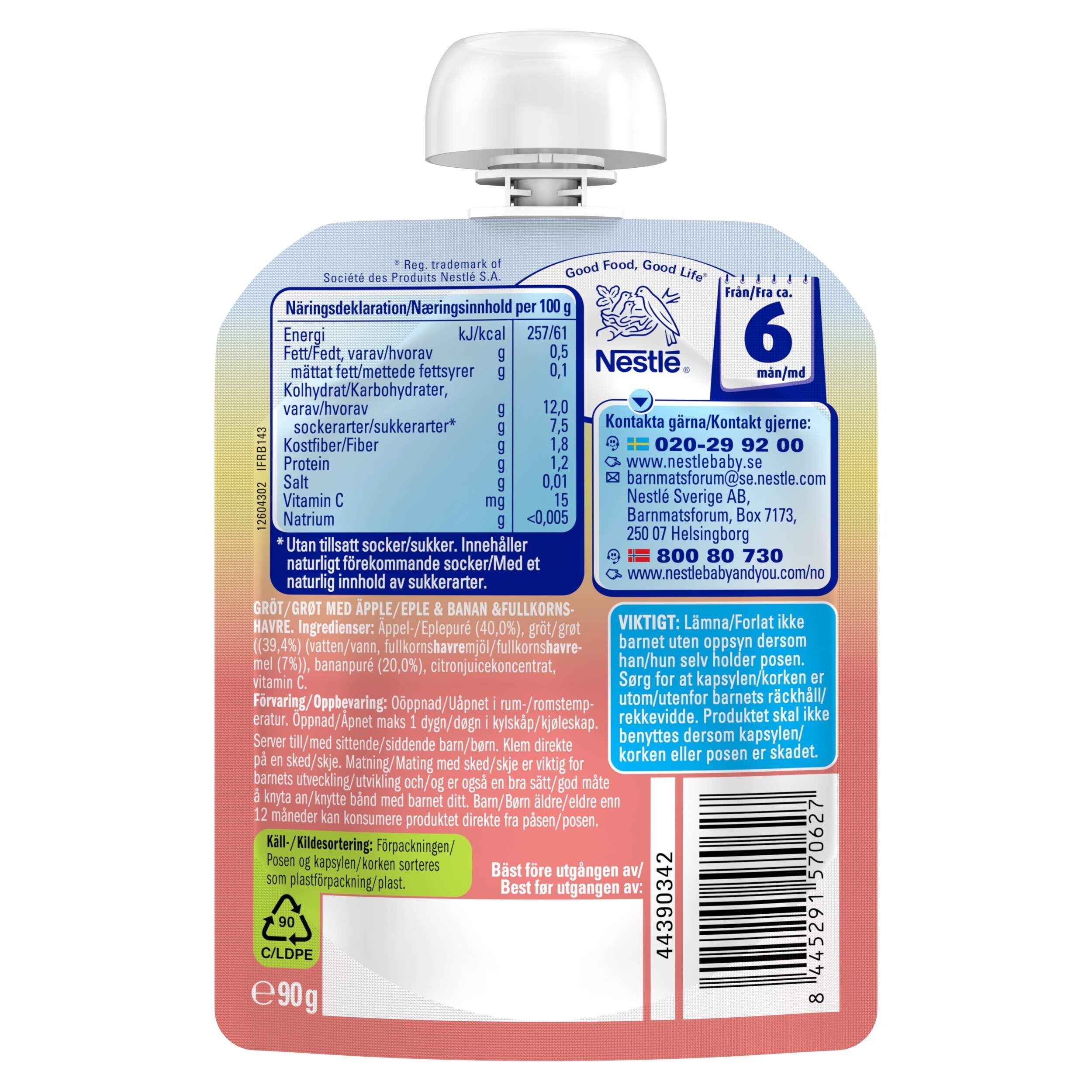 Nestlé min Frukt Grøt 90g BOP