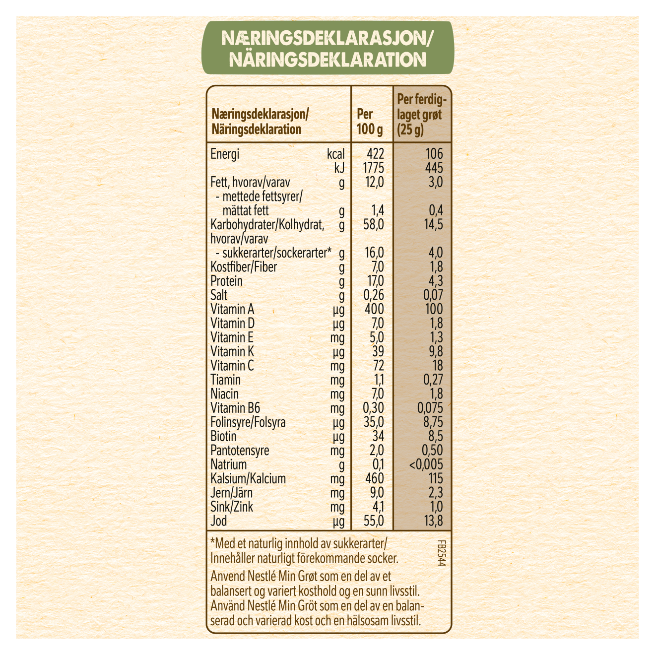 Nestlé Min Fullkornsgröt - Från 6 Månader
