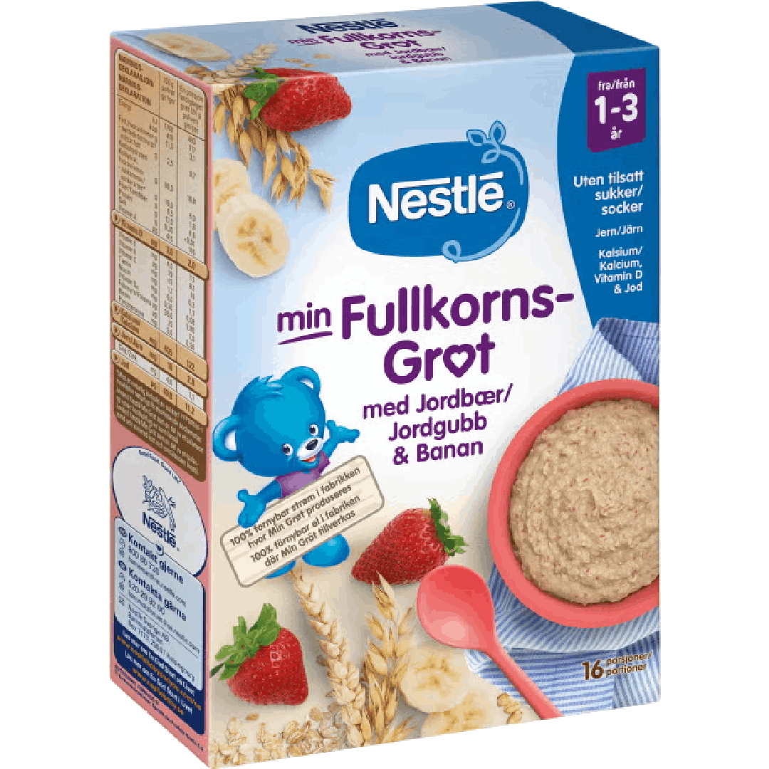 Nestlé min Fullkornsgröt med Jordgubb & Banan - Från 1 år 