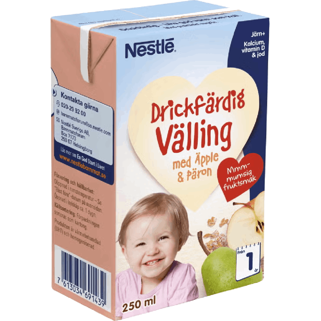 Nestlé Drickfärdig Välling med Äpple & Päron - Från 1 år