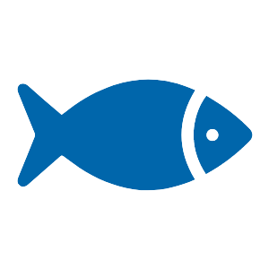 En grafisk bild på en blå fisk