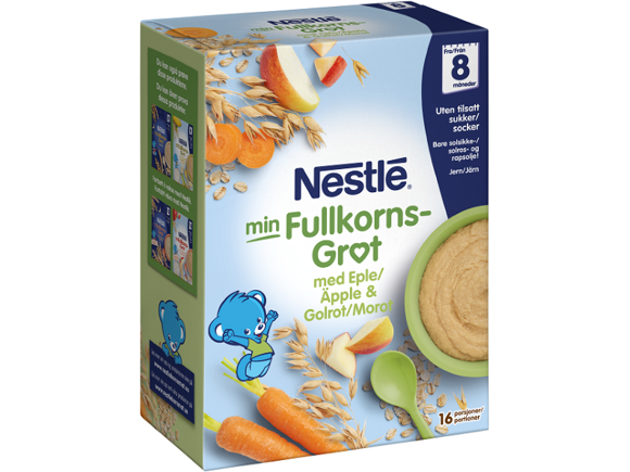 Nestlé min Fullkornsgröt med Äpple- & Morotflingor Från 8 månader
