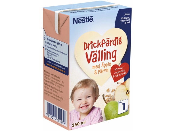 Nestlé drikkefärdig välling med äpple og påaron