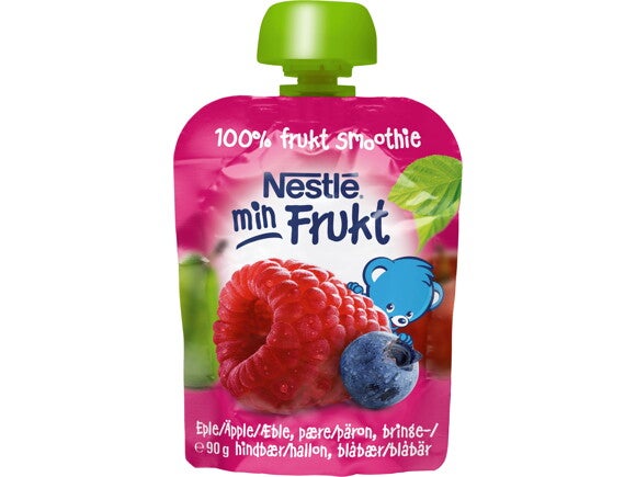 Nestlé min Frukt klämmis Äpple Päron Hallon Blåbär