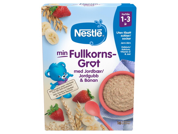 Nestlé min Fullkornsgröt med Jordgubb & Banan