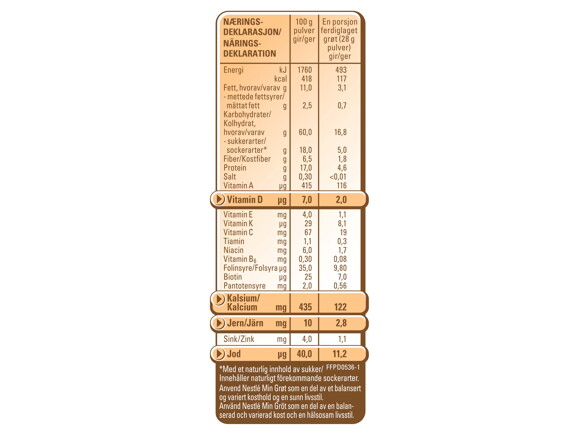 Nestlé min Fullkornsgröt med Jordgubb & Banan