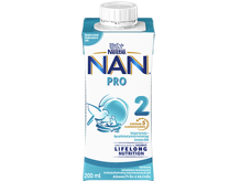 Nestlé NAN PRO 2, färdigblandad tillskottsnäring uteslutande baserad på mjölk i 200ml front