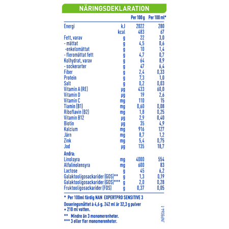 Nan Sensitive 3, 800g