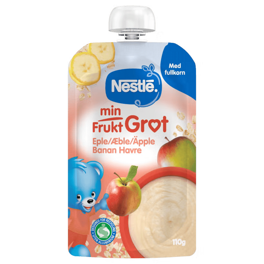 Nestlé min Frukt grötklämmis Äpple Banan Havre - Från 6 månader