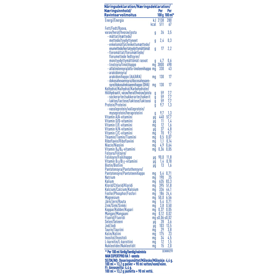 Nestlé NAN EXPERTPRO HA 1, modersmjölksersättning 800g