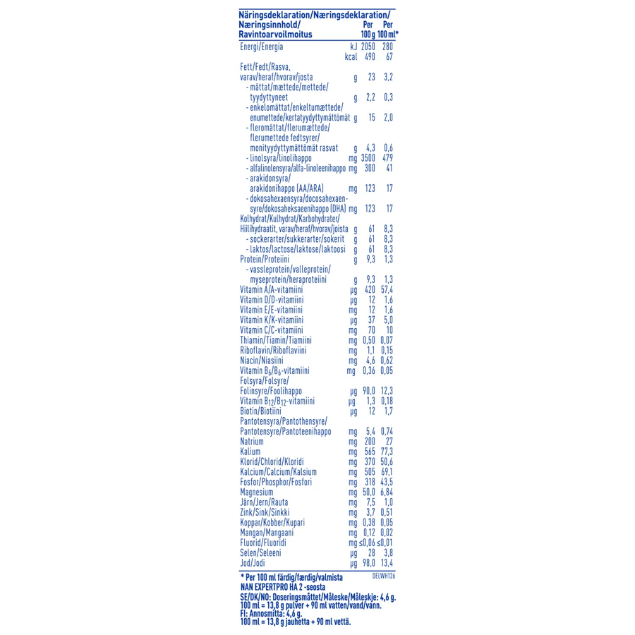 Nestlé NAN EXPERTPRO HA 2, tillskottsnäring 800g