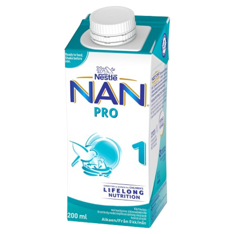 Nestlé NAN PRO 1 drickfärdig modersmjölksersättning, 200ml
