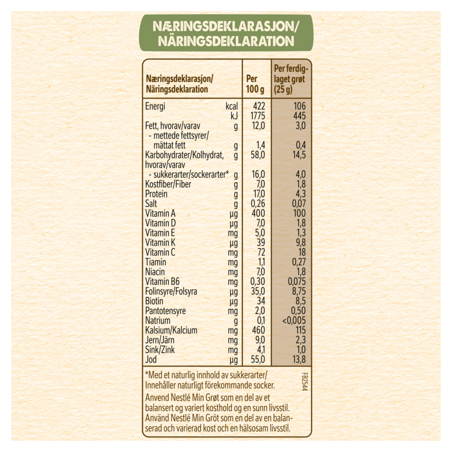 Nestlé Min Fullkornsgröt - Från 6 Månader