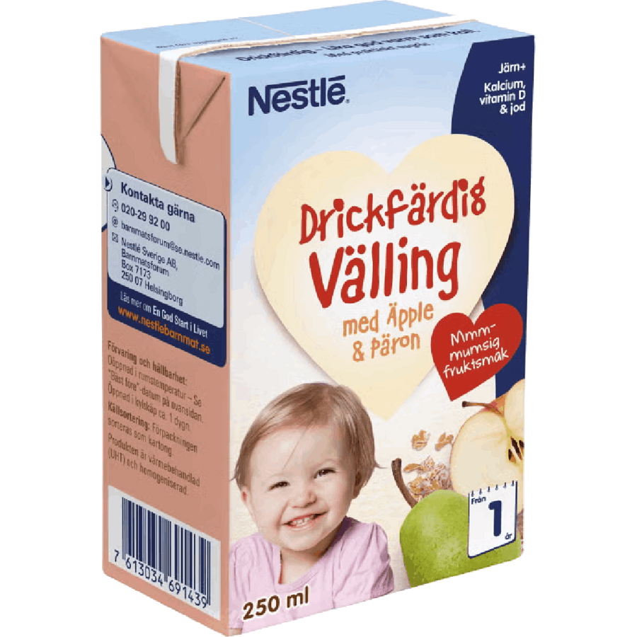 Nestlé Drickfärdig Välling med Äpple & Päron - Från 1 år