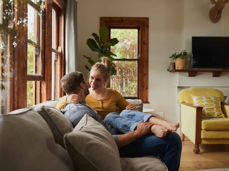 Couple in sofa Couple in sofa