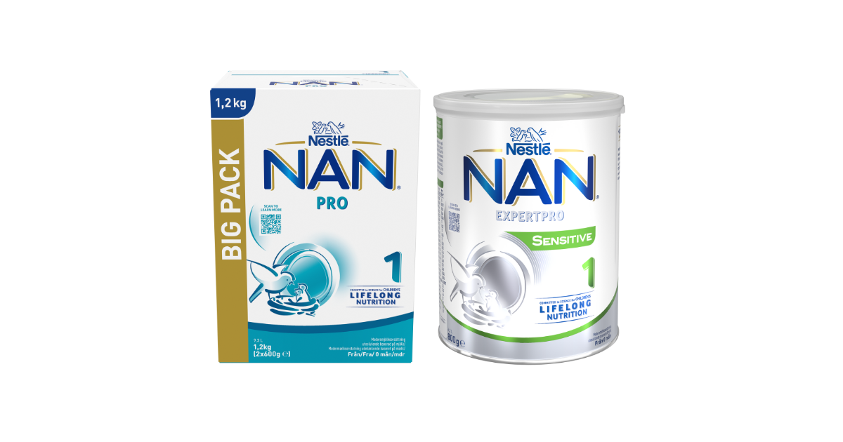 Nestlé återkallar begränsat antal NAN PRO 1 och NAN SENSITIVE 1