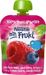 Nestlé min Frukt klämmis Äpple Päron Hallon Blåbär